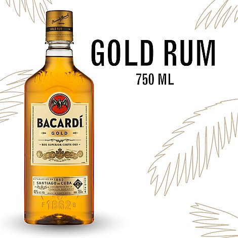 Bacardi Gluten Free Gold Rum Bottle - 750 Ml
