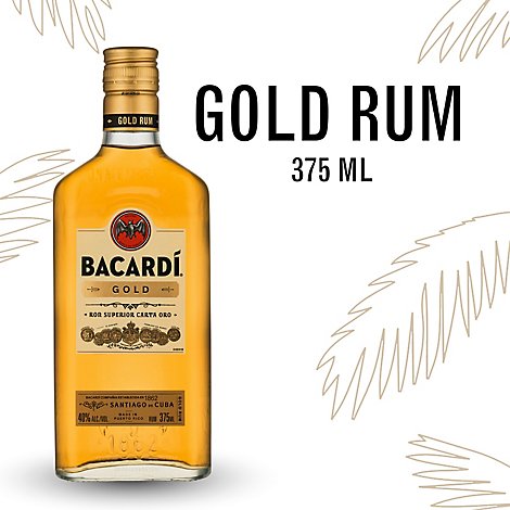 Bacardi Gluten Free Gold Rum Bottle - 375 Ml