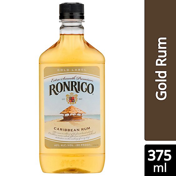 Ronrico Rum Gold Puerto Rican Rum 80 Proof - 375 Ml