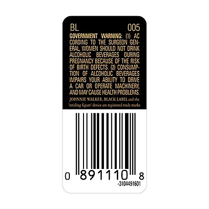 Johnnie Walker Blended Malt Scotch Whisky Black Label 80 Proof - 50 Ml - Image 3