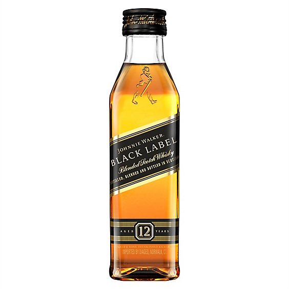 Johnnie Walker Blended Malt Scotch Whisky Black Label 80 Proof - 50 Ml