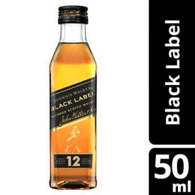 Johnnie Walker Blended Malt Scotch Whisky Black Label 80 Proof - 50 Ml