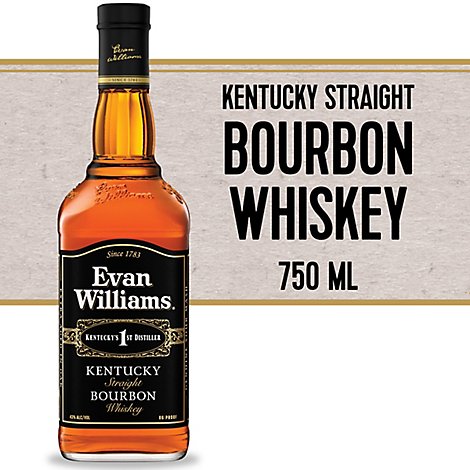 Evan Williams Whiskey Bourbon Kentucky Straight 86 Proof - 750 Ml