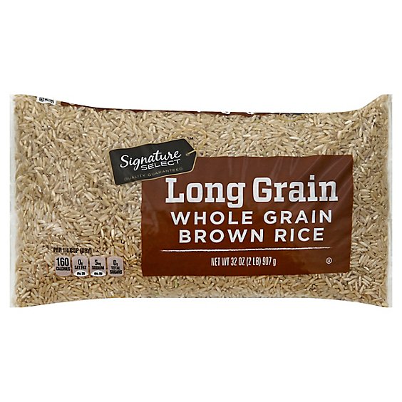 Signature SELECT Rice Brown Whole Grain Long Grain - 32 Oz