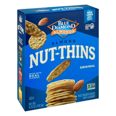 Blue Diamond Nut Thins Cracker Snacks Almond Nut & Rice Wheat & Gluten ...