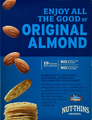 Blue Diamond Nut Thins Cracker Snacks Almond Nut & Rice Wheat & Gluten ...