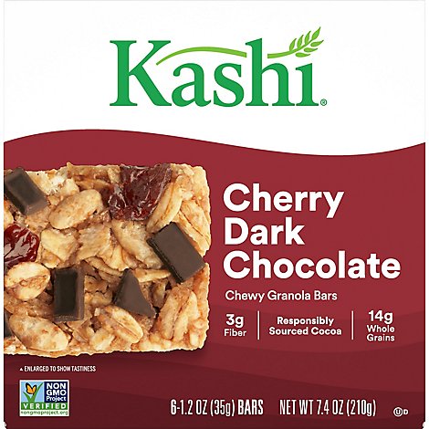 Kashi Chewy Granola Bars Fiber Bars Cherry Dark Chocolate 6 Count - 7.4 Oz