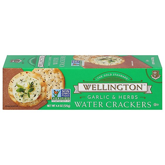 Wellington Water Crackers Garlic Herb - 5 Oz