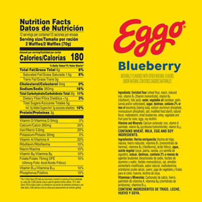 Eggo Blueberry Frozen Breakfast Waffles 24 Count - 29.6 Oz - Image 3