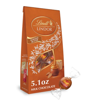 Lindt LINDOR Almond Butter Milk Chocolate Candy Truffles Bag - 5.1 Oz - Image 1