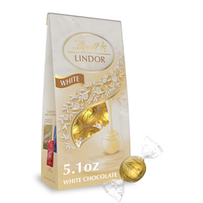 Lindt LINDOR White Chocolate Candy Truffles Bag - 5.1 Oz - Image 1