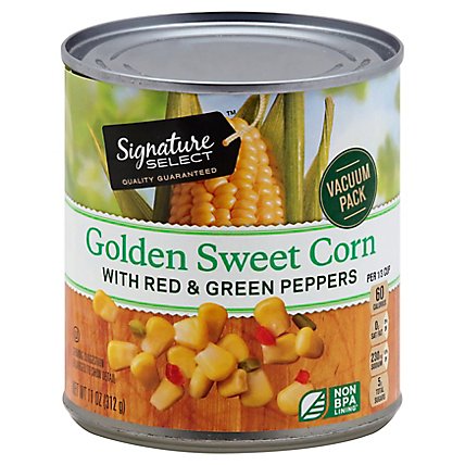 Signature SELECT Corn Golden Sweet with Red & Green Peppers Can - 11 Oz - Image 1