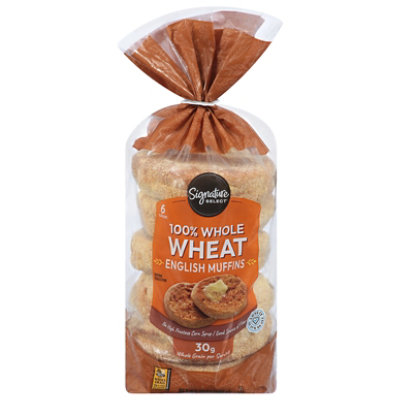 Signature SELECT English Muffins 100% Whole Grain 6 Count - 12 Oz - Image 3