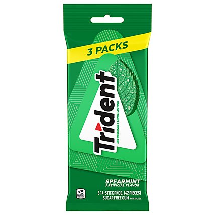 Trident Gum Sugar Free With Xylitol Spearmint - 3-18 Count - Image 3