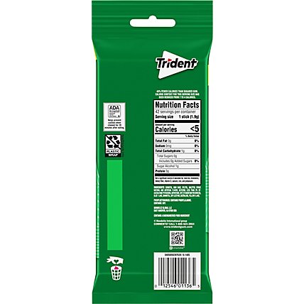 Trident Gum Sugar Free With Xylitol Spearmint - 3-18 Count - Image 6