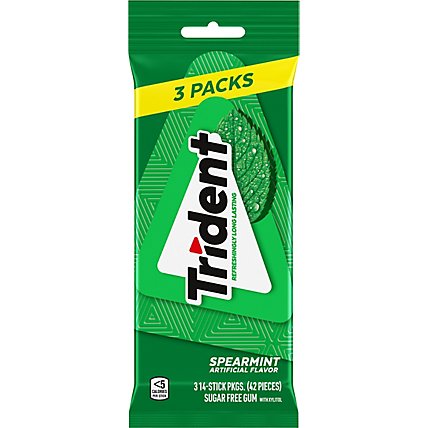 Trident Gum Sugar Free With Xylitol Spearmint - 3-18 Count - Image 2