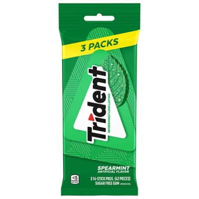 Trident Gum Sugar Free With Xylitol Spearmint - 3-18 Count