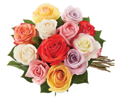 Rainbow Rose Bouquet 12 Stem - Each