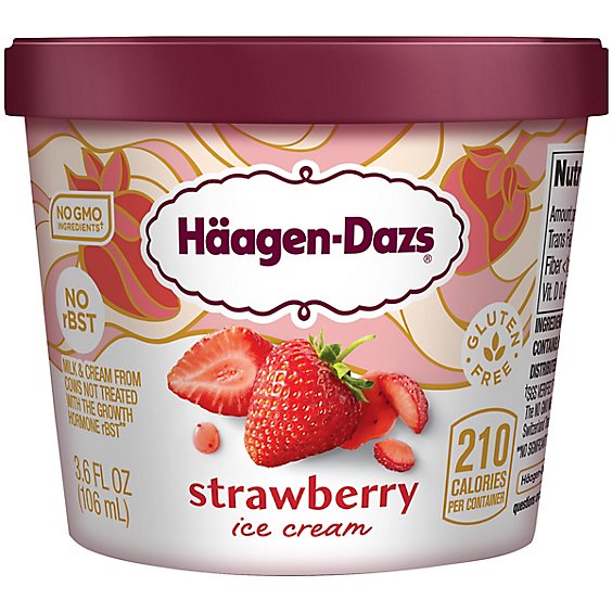 Haagen-Dazs Ice Cream Cup Strawberry - 3.6 Fl. Oz.