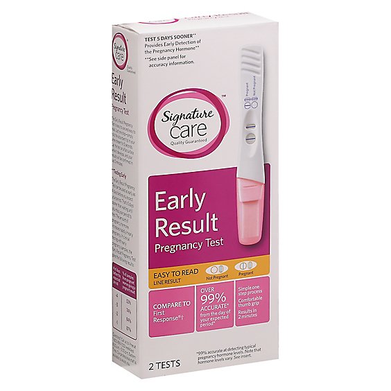 Signature Care Pregnancy Test Early Result Easy to Read - 2 Count
