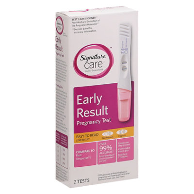 Signature Select/Care Pregnancy Test Early Result Easy to Read - 2 Count - Image 1