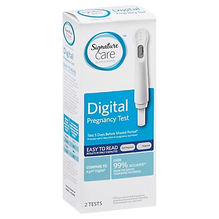 Signature Care Pregnancy Test Digital Easy To Read - 2 Count - Image 1