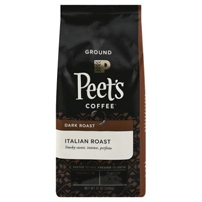 Peet's Coffee Italian Roast Dark Roast Ground Coffee Bag - 12 Oz
