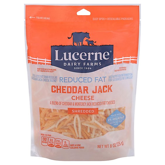 Lucerne Cheese Shredded Cheddar Jack Reduced Fat 2% - 8 Oz