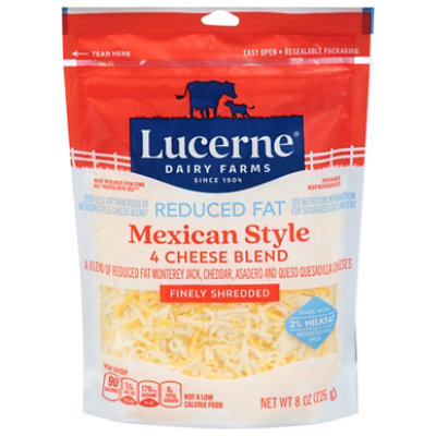 Lucerne Cheese Finely Shredded Mexican Style 4 Cheese Blend Reduced Fat - 8 Oz - Image 2