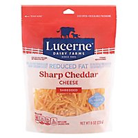 Lucerne Cheese Shredded Sharp Cheddar Reduced Fat - 8 Oz