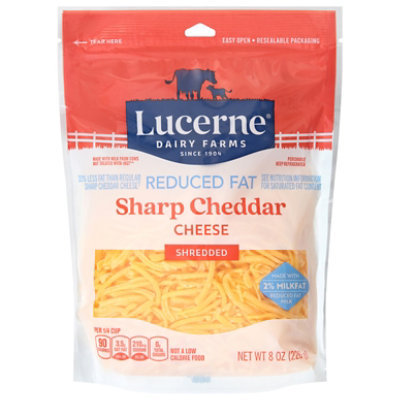 Lucerne Cheese Shredded Sharp Cheddar Reduced Fat - 8 Oz - Image 2