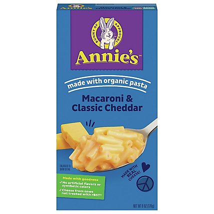 Annies Homegrown Macaroni & Cheese Classic Mild Cheddar Box - 6 Oz - Image 1