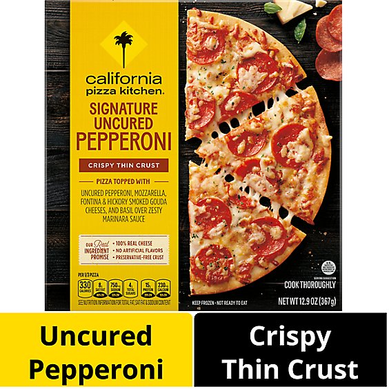 California Pizza Kitchen Signature Uncured Pepperoni Crispy Thin Crust Frozen Pizza Box - 12.9 Oz