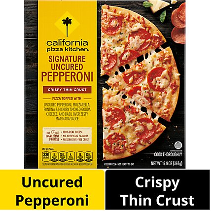 California Pizza Kitchen Signature Uncured Pepperoni Crispy Thin Crust Frozen Pizza Box - 12.9 Oz - Image 1