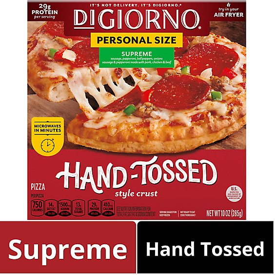DiGiorno Supreme Frozen Personal Pizza On A Hand Tossed Style Traditional Crust - 10 Oz