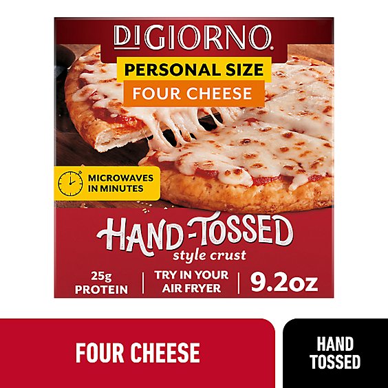 DiGiorno Four Cheese Frozen Personal Pizza On A Hand Tossed Style Traditional Crust - 9.2 Oz