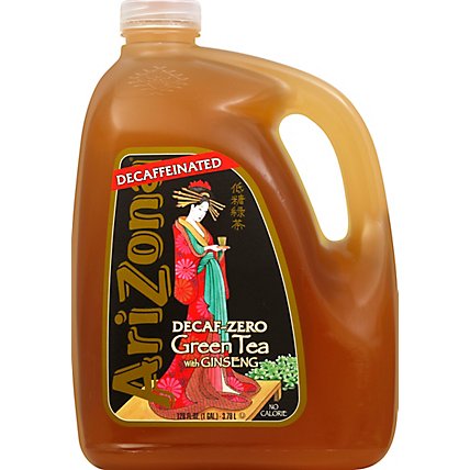 AriZona Green Tea with Ginseng Decaf-Zero - 128 Fl. Oz. - Image 2