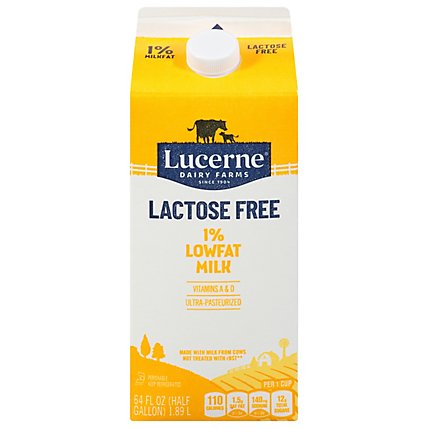 Lucerne Milk Lactose Free Lowfat 1% - Half Gallon - Image 2