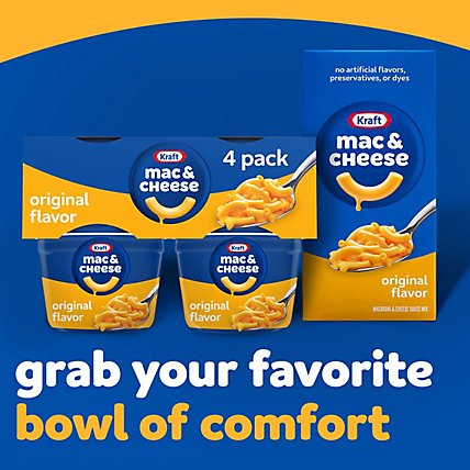 Kraft Original Macaroni & Cheese Easy Microwavable Dinner Cups - 4-2.05 Oz - Image 9