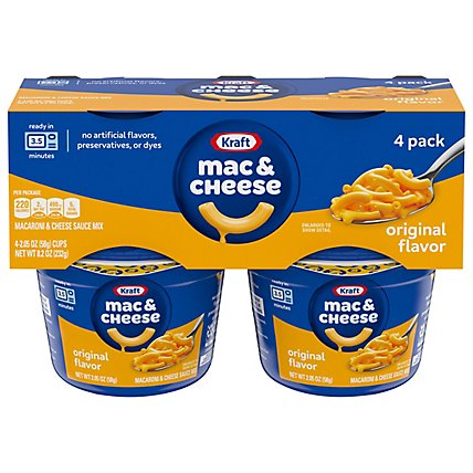 Kraft Original Macaroni & Cheese Easy Microwavable Dinner Cups - 4-2.05 Oz - Image 2