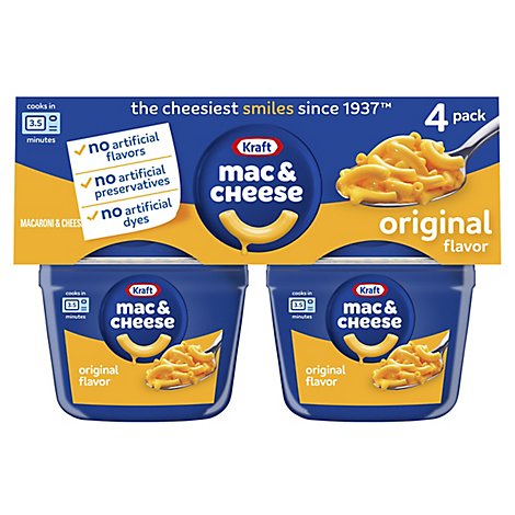 Kraft Macaroni & Cheese Dinner Original Cup - 4-2.05 Oz