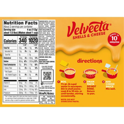 Velveeta Shells & Cheese Pasta with Cheese Sauce and 2% Milk Cheese Box - 12 Oz - Image 8