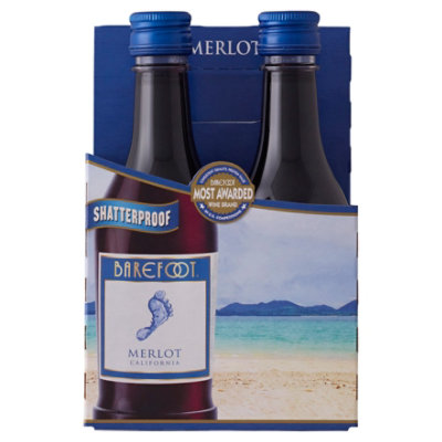 Barefoot Cellars Merlot Red Wine - 4-187 Ml - Image 1