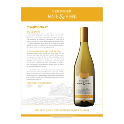 Beringer Main & Vine Wine Chardonnay - 750 Ml - Image 2