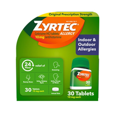 Zyrtec Allergy Adult Tablets - 30 Count