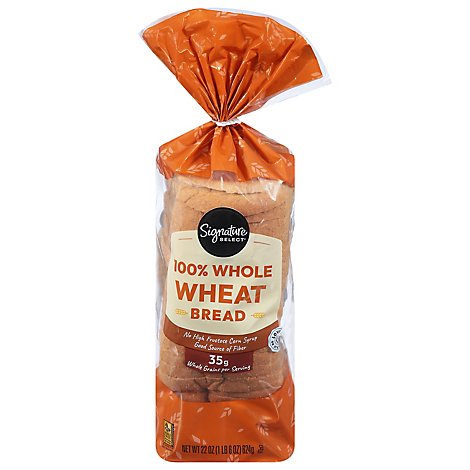 Signature SELECT Bread 100% Whole Wheat - 22 Oz