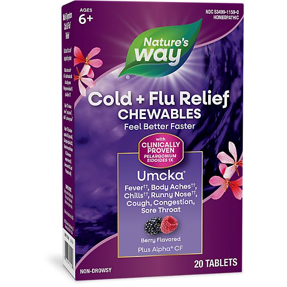 Natures Way Umcka Cold Flu Berry Chewable Tablets - 20 Count