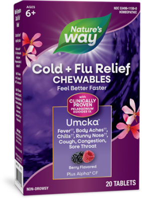 Natures Way Umcka Cold Flu Berry Chewable Tablets - 20 Count