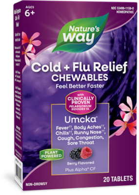 Natures Way Umcka Cold Flu Berry Chewable Tablets - 20 Count