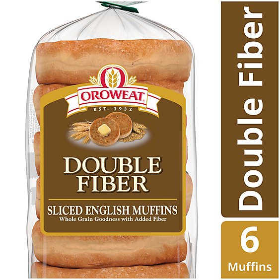 Oroweat Double Fiber English Muffins - 12.5 Oz